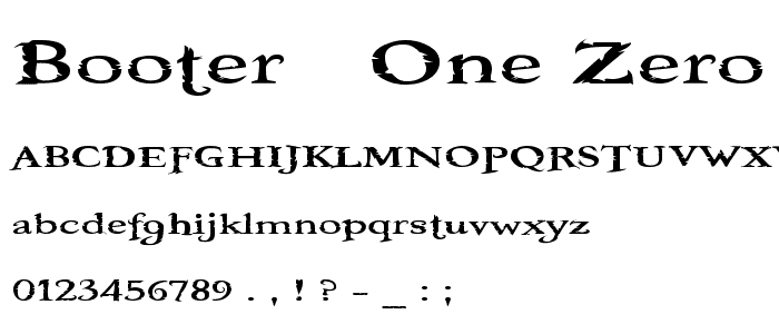 Booter - One Zero font